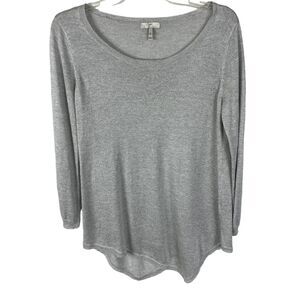 Joie Thin Knit Sweater Size Medium Silver/Gray Sparkly Long Sleeves
